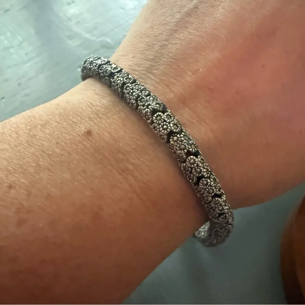 925 Sterling Silver Snake Like Linked Heavy thick Bracelet